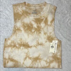 NWT Aerie Ribbed Cropped Cut Off Sleeve Tie Dye Tank
